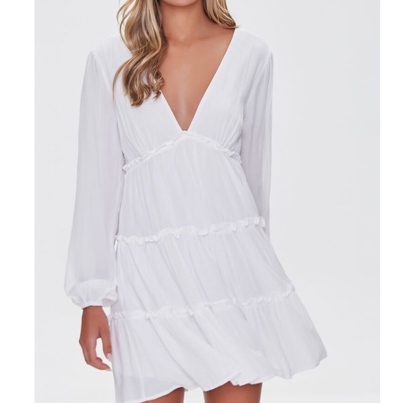 Ivory Ruffle-Trim dress - Picture 2 of 4